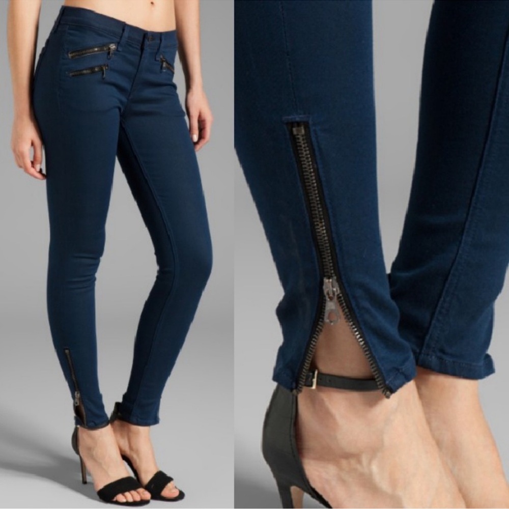 Rag & Bone Cadet Blue Skinny Zip Jeanss
